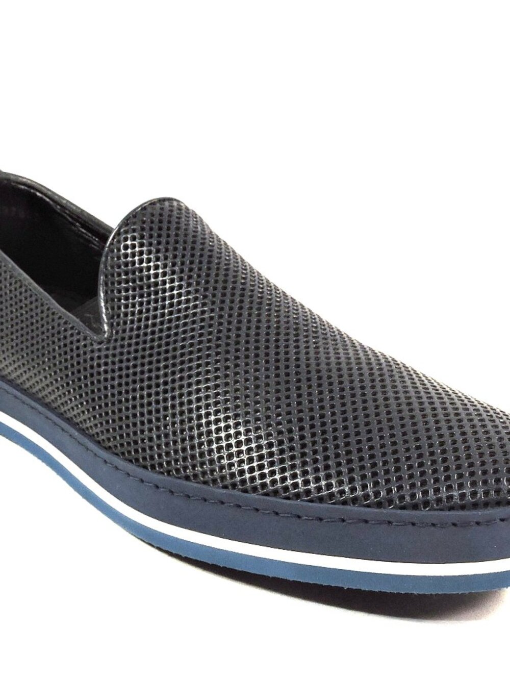 BALDININI 🇮🇹 MEN'S NAVY BLUE SOFT LEATHER COMFORT SUMMER FLAT LOAFERS